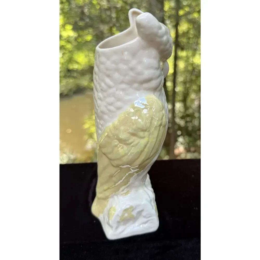 Vintage Belleek Owl Succulent Vase Ireland Early 6th Mark 1960’s Rare